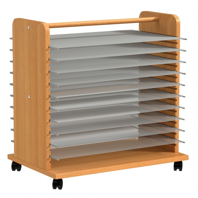 Bildertrockenwagen,  70 cm hoch,  80x52 cm (B/T), 10 Trockengitter, 